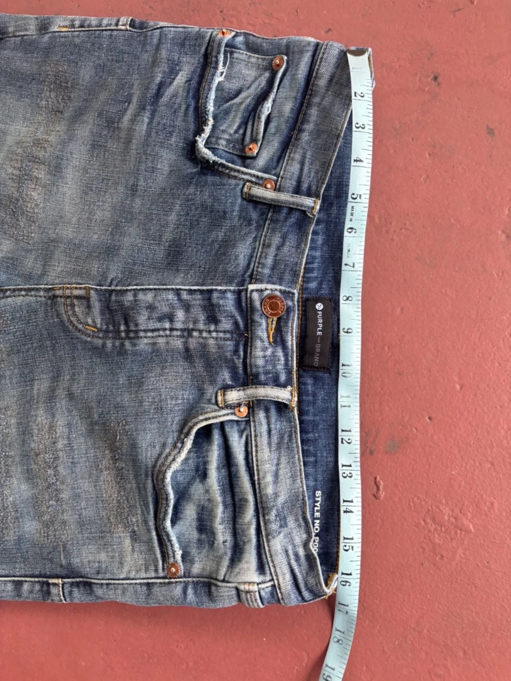 Purple Brand P001‎ Low Rise Slim Jeans Indigo 32 distressed